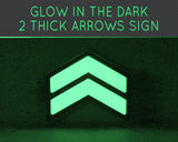 Glow in the dark stairs or floor safety sign(thick arrows)