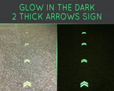 Glow in the dark stairs or floor safety sign(thick arrows)