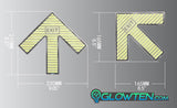 Glow in the dark large arrow floor exit sign