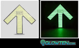 Glow in the dark large arrow floor exit sign
