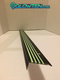 Aluminum Anti-Slip Screw In Stair Treads 4 BANDS Glow in the Dark (Silver or Black, L shape or Flat)) (price for 1 single stair tread)
