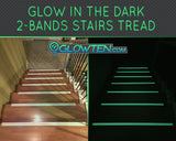 Aluminum Anti-Slip Stair Treads 2 BANDS Glow in the Dark (Silver or Black) (Glue on)(price for 1 single stair tread)