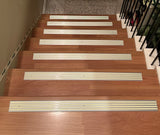 Aluminum Anti-Slip Screw In Stair Treads 4 BANDS Glow in the Dark (Silver or Black, L shape or Flat)) (price for 1 single stair tread)