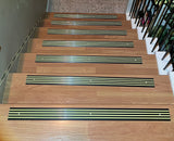 Aluminum Anti-Slip Screw In Stair Treads 4 BANDS Glow in the Dark (Silver or Black, L shape or Flat)) (price for 1 single stair tread)