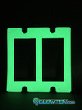 Glow in the dark sticker for 2-gang light switch plate
