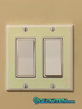 Glow in the dark sticker for 2-gang light switch plate