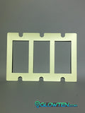 Glow in the dark sticker for 3-gang light switch plate