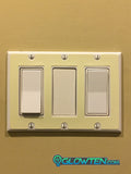 Glow in the dark sticker for 3-gang light switch plate