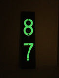 CUSTOM MADE Glow in the Dark House Address Numbers Aluminum With Black ABS Plaque (Whole Set)