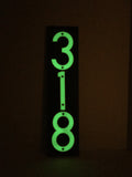 CUSTOM MADE Glow in the Dark House Address Numbers Aluminum With Black ABS Plaque (Whole Set)