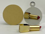 CUSTOM PERSONALIZED UNBREAKABLE STAINLESS STEEL COMPACT MAKEUP MIRROR(NON-GLASS) WITH FAUX LEATHER CASE (ASSORTED STYLES AND COLOURS)