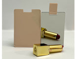 CUSTOM PERSONALIZED UNBREAKABLE STAINLESS STEEL COMPACT MAKEUP MIRROR(NON-GLASS) WITH FAUX LEATHER CASE (ASSORTED STYLES AND COLOURS)