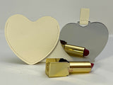 CUSTOM PERSONALIZED UNBREAKABLE STAINLESS STEEL COMPACT MAKEUP MIRROR(NON-GLASS) WITH FAUX LEATHER CASE (ASSORTED STYLES AND COLOURS)