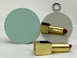 CUSTOM PERSONALIZED UNBREAKABLE STAINLESS STEEL COMPACT MAKEUP MIRROR(NON-GLASS) WITH FAUX LEATHER CASE (ASSORTED STYLES AND COLOURS)