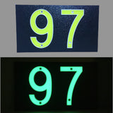 CUSTOM MADE Glow in the Dark House Address Numbers Aluminum With Black ABS Plaque (Whole Set)