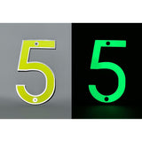 Glow in the dark house address numbers aluminum (price for a single number)