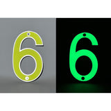 Glow in the dark house address numbers aluminum (price for a single number)