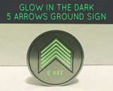 Glow in the dark safety circular floor exit sign