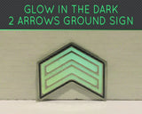 Glow in the dark stairs or floor safety sign(outline arrows)