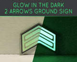 Glow in the dark stairs or floor safety sign(outline arrows)