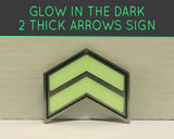 Glow in the dark stairs or floor safety sign(thick arrows)