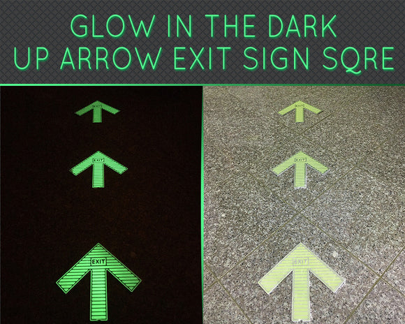 Glow in the dark large arrow floor exit sign