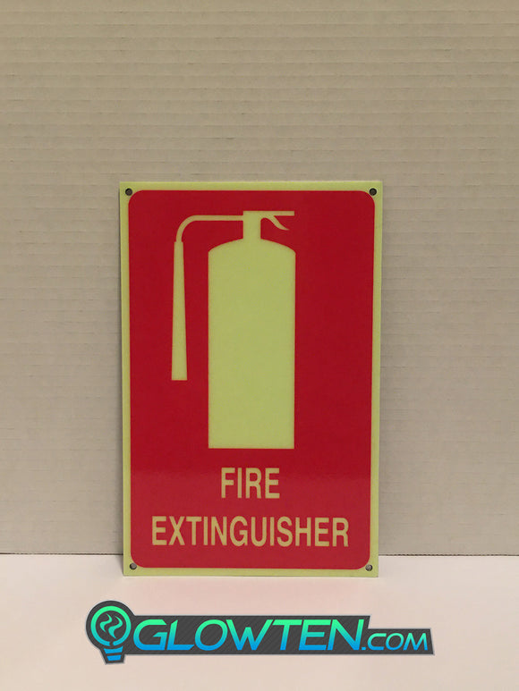 Aluminum Glow in the dark safety fire extinguisher sign
