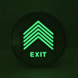 Glow in the dark safety circular floor exit sign