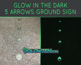 Glow in the dark safety circular floor exit sign
