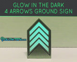 Glow in the dark floor direction safety sign 4 arrows glow