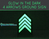 Glow in the dark floor direction safety sign 4 arrows glow