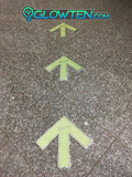 Glow in the dark large arrow floor exit sign