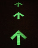 Glow in the dark large arrow floor exit sign