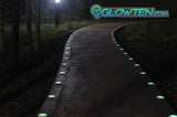 Glow in the dark safety ground marker with toughened glass and stainless steel