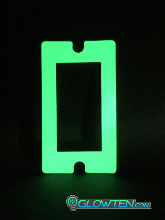 Glow in the dark sticker for 1-gang light switch plate