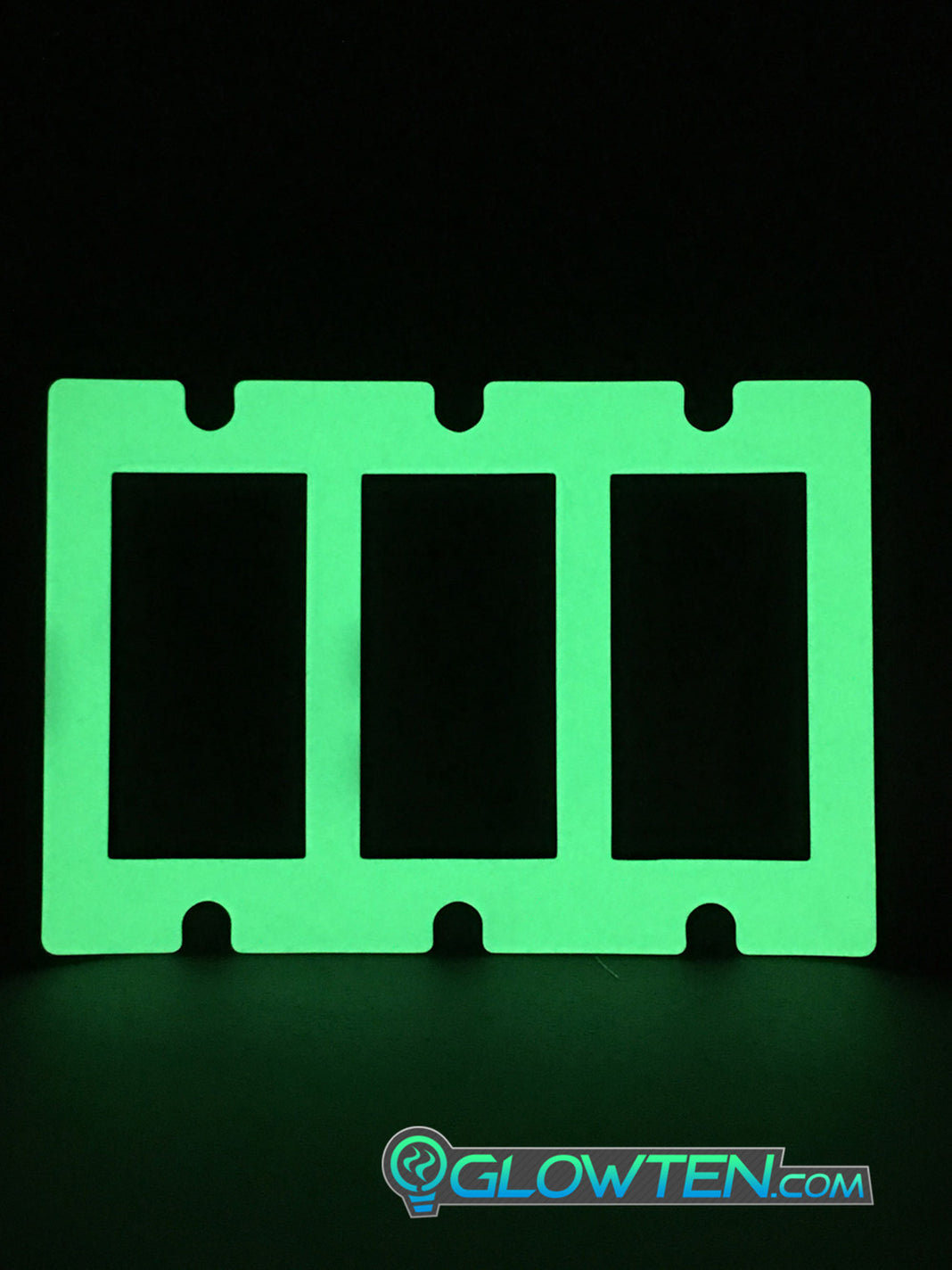 Glow in the dark sticker for 3-gang light switch plate