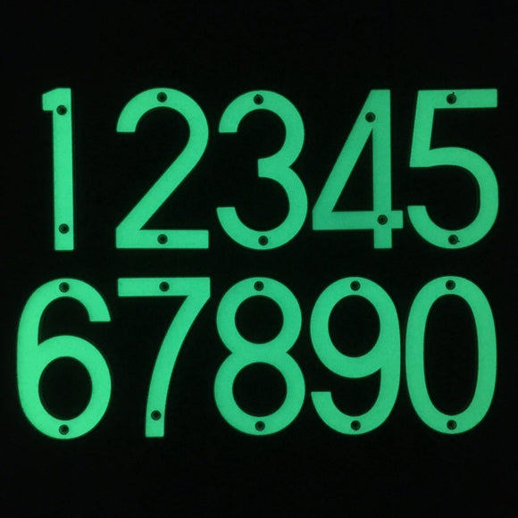 Glow in the dark house address numbers aluminum (price for a single number)