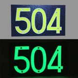 CUSTOM MADE Glow in the Dark House Address Numbers Aluminum With Black ABS Plaque (Whole Set)