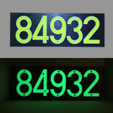 CUSTOM MADE Glow in the Dark House Address Numbers Aluminum With Black ABS Plaque (Whole Set)
